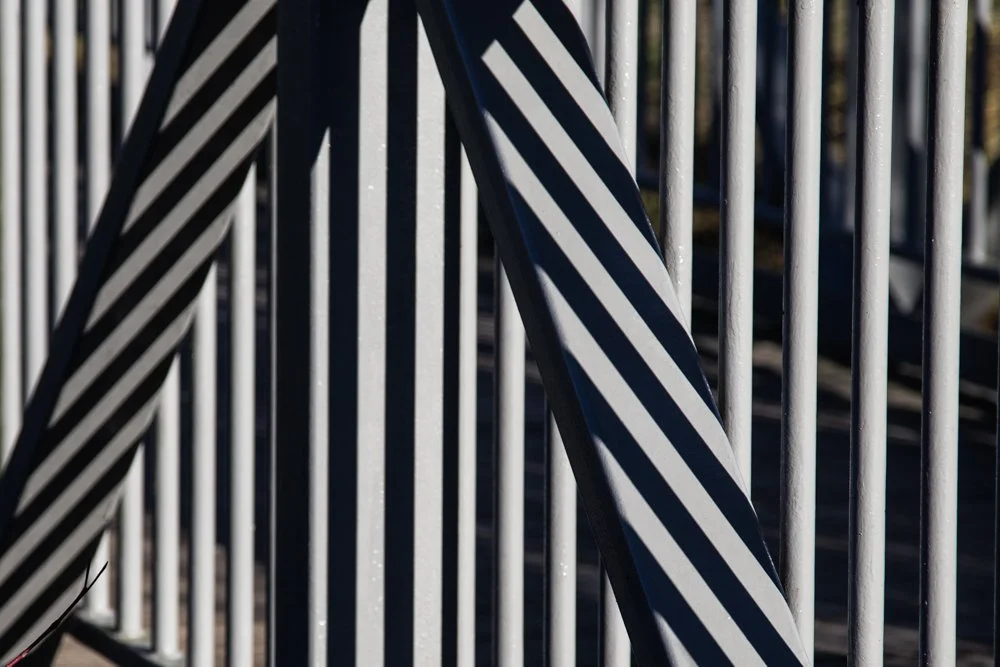 Shadows on the Palmarsh Bridge at Hythe, Kent
