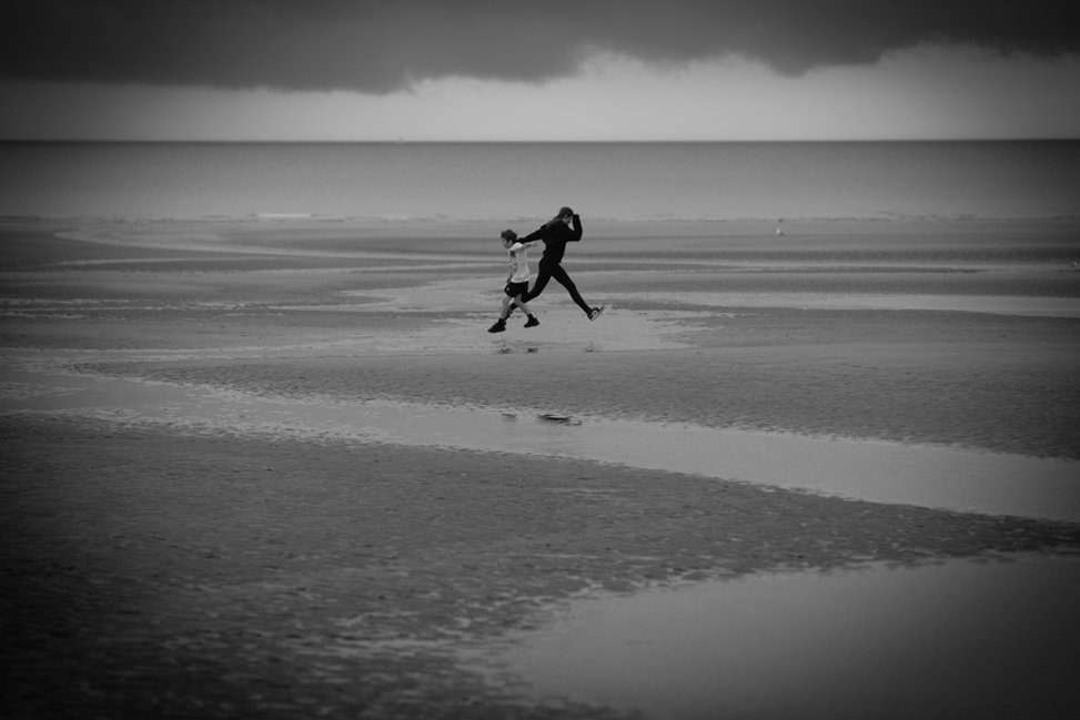 'The Jump' - Poppy and Chester at Camber Sands, Sussex