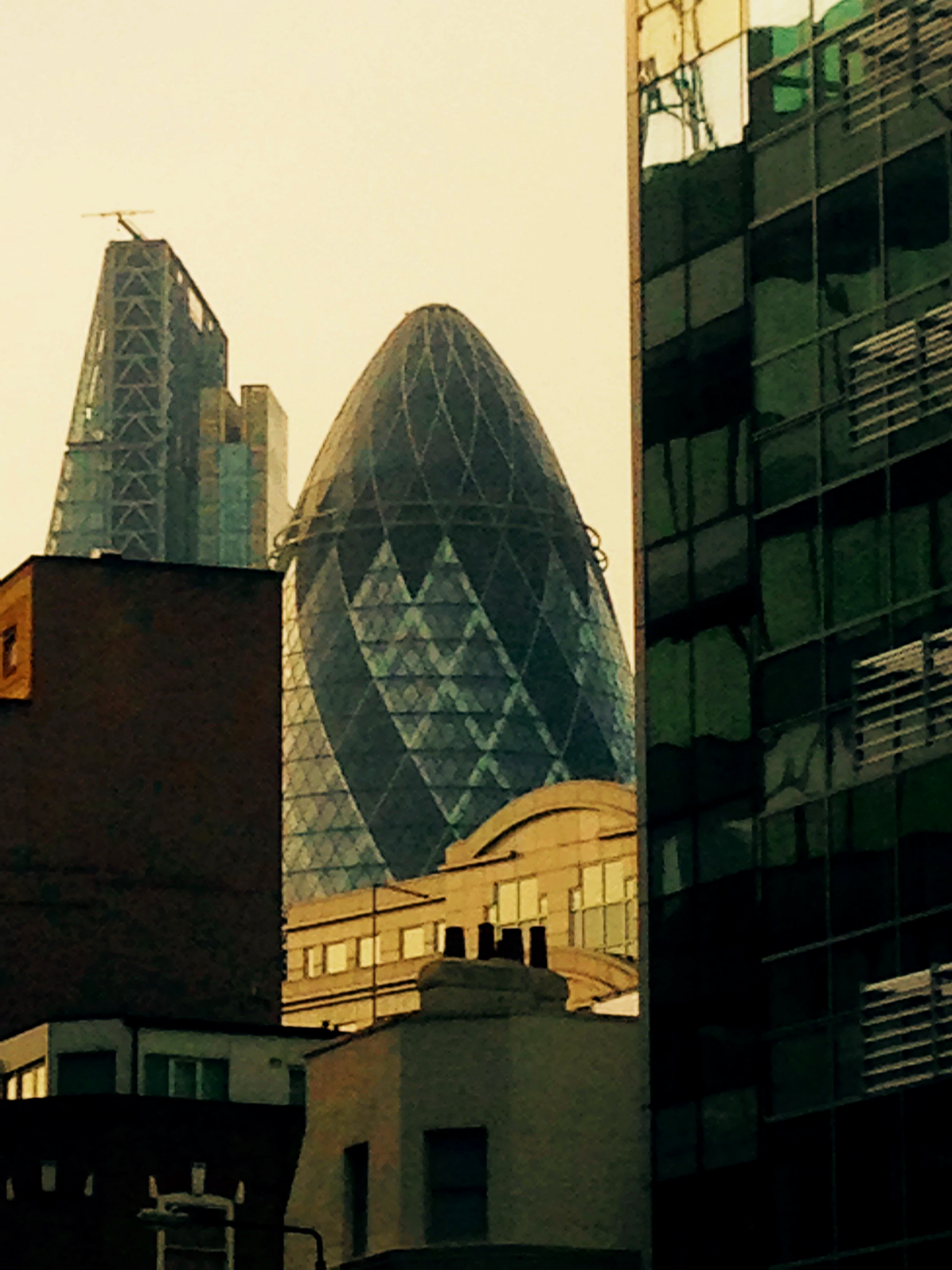 View of the Gherkin Tower, London
