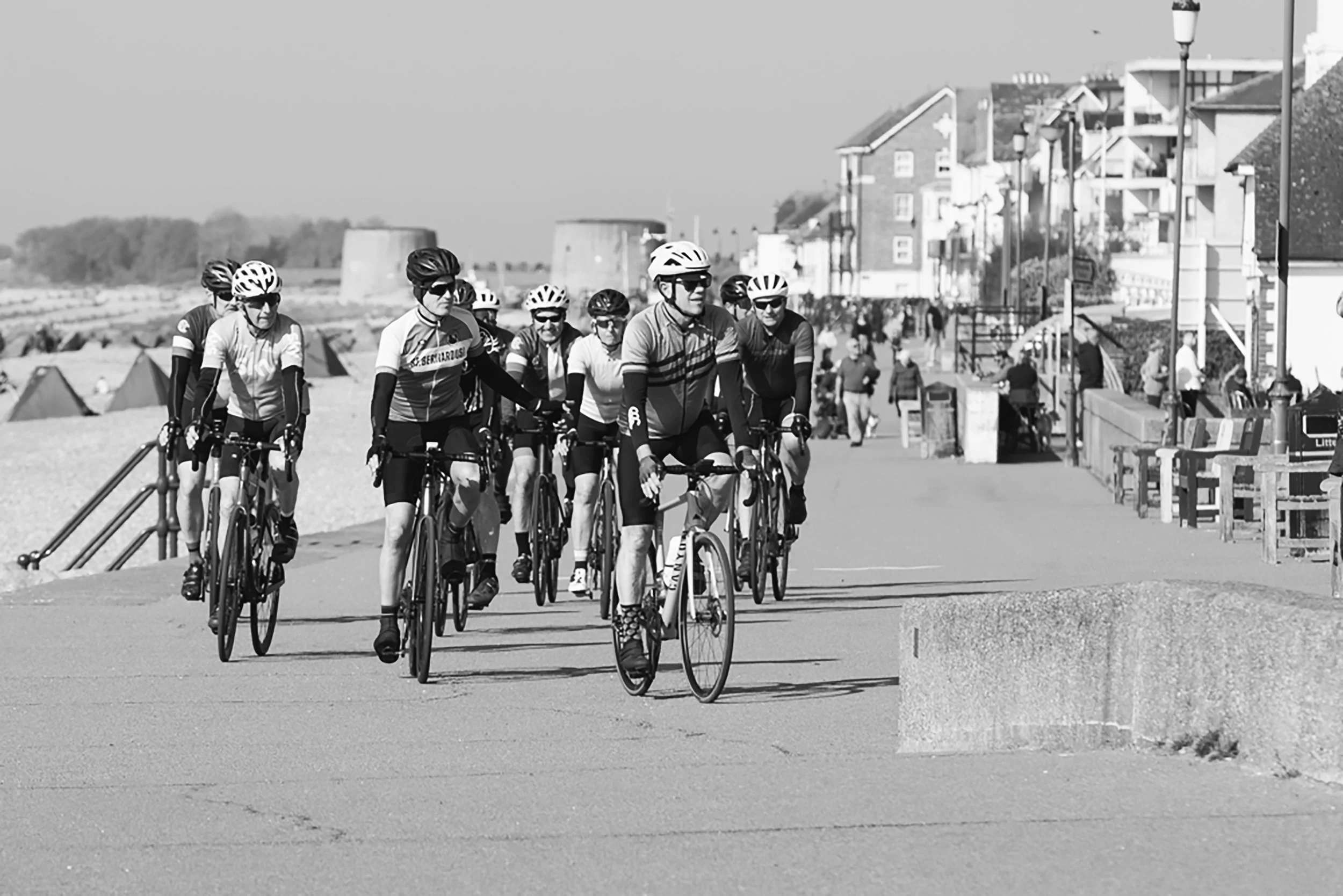 Cycling on the seafront, Hythe Kent