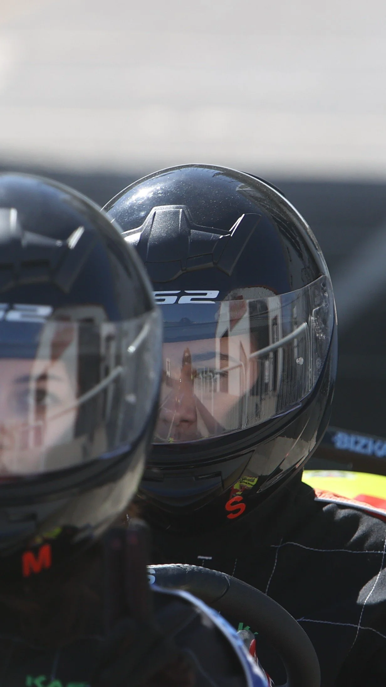 Poppy ready for the off, Karting at Lydd Kart Circuit, Lydd, Kent, UK