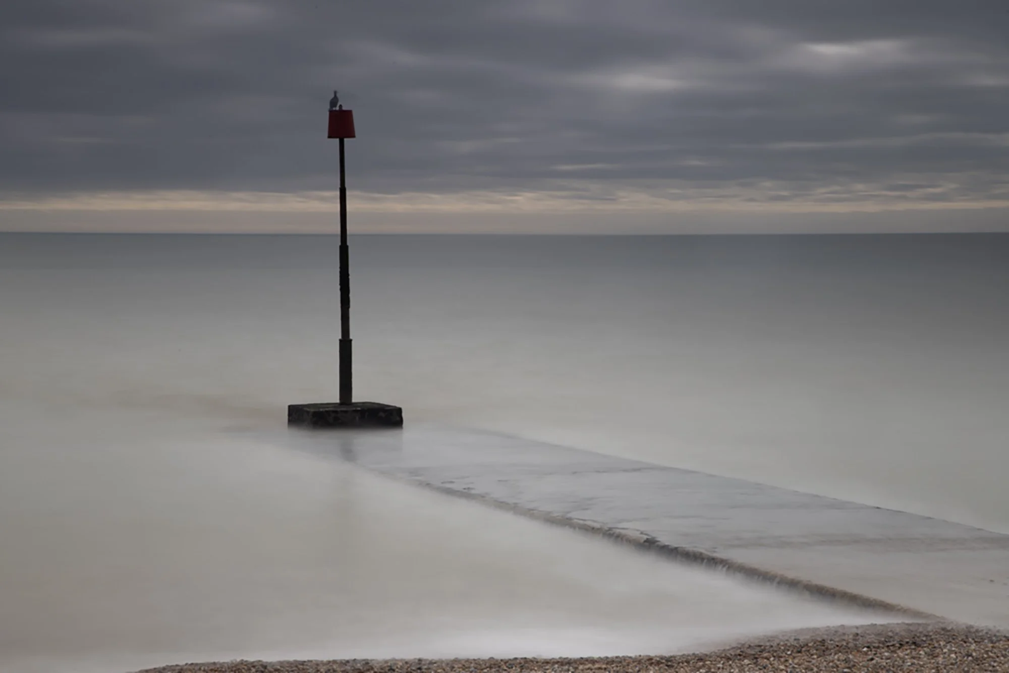 30 Second exposure at the eastern end of Hythe Beach, Kent