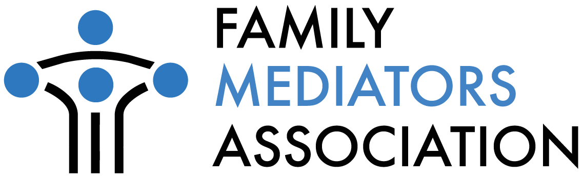 Logo of the Family Mediators Association featuring stylized human figures and text.