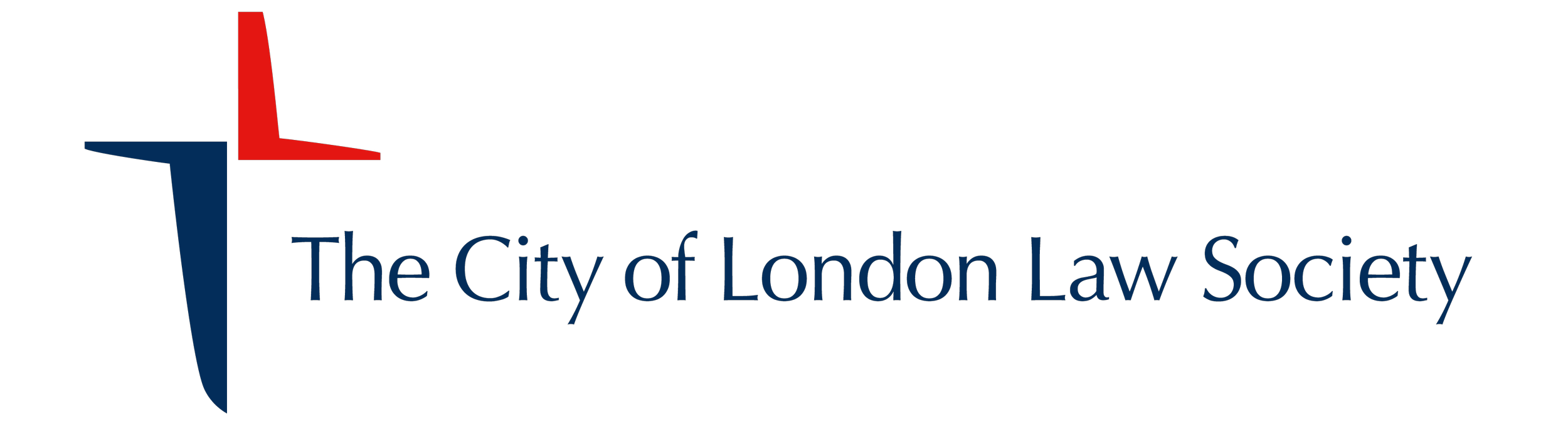 Logo of the City of London Law Society featuring a stylized red and navy cross beside the text 'The City of London Law Society'.
