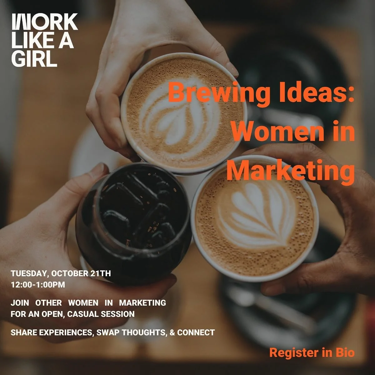 Our #marketingmavens Slack Channel has spoken and we&rsquo;re hosting a virtual coffee break next Tuesday. ☕Connect with our Women in Marketing community to share ideas, swap thoughts, make connections. ✨

📅 Tuesday, October 21
🕛 12:00PM EST
💻 Zoo