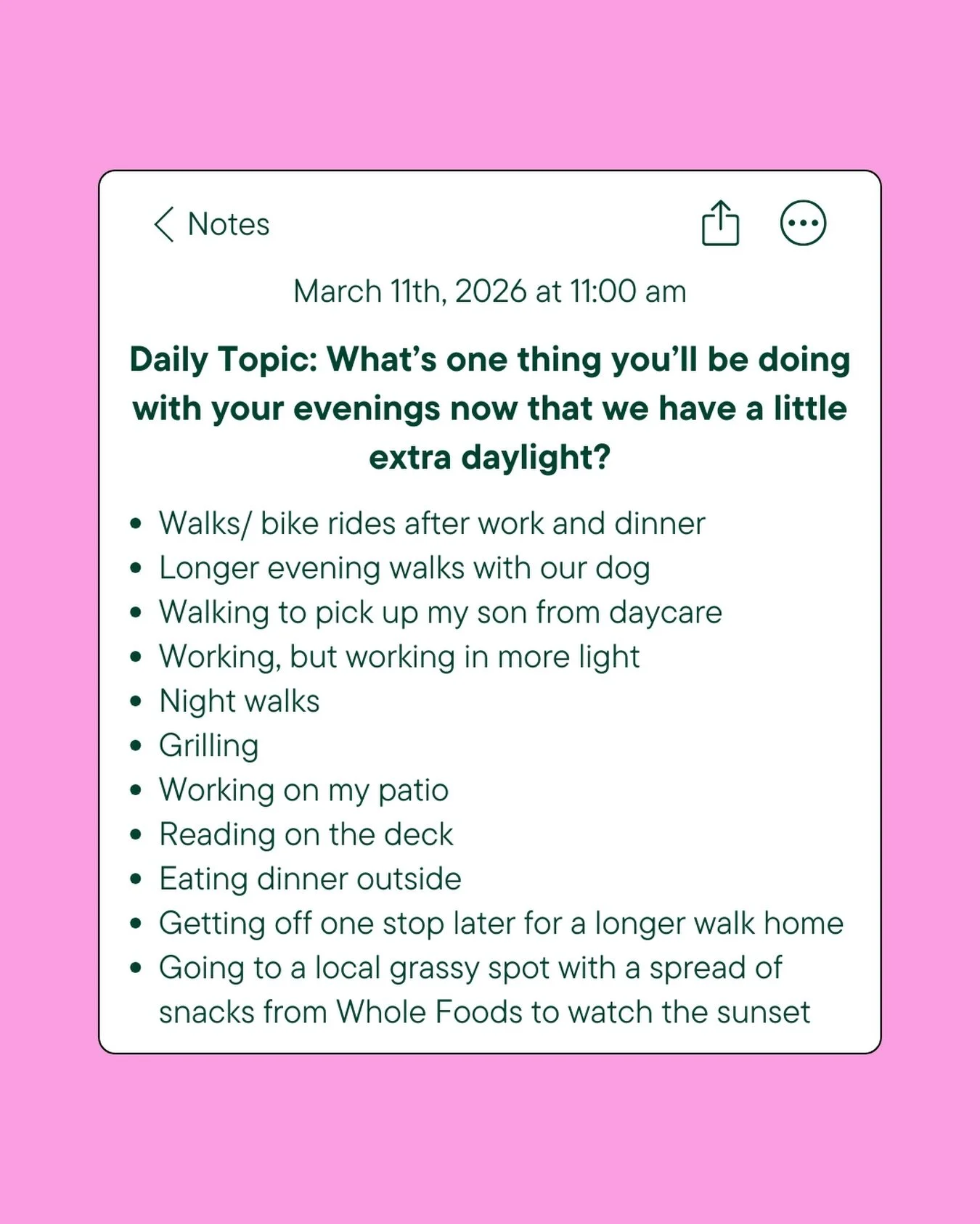 How will you be spending your longer evenings? 🌅💖💫

Join the conversation on Slack! 
🔗 link in bio to register
#WorkLikeAGirl