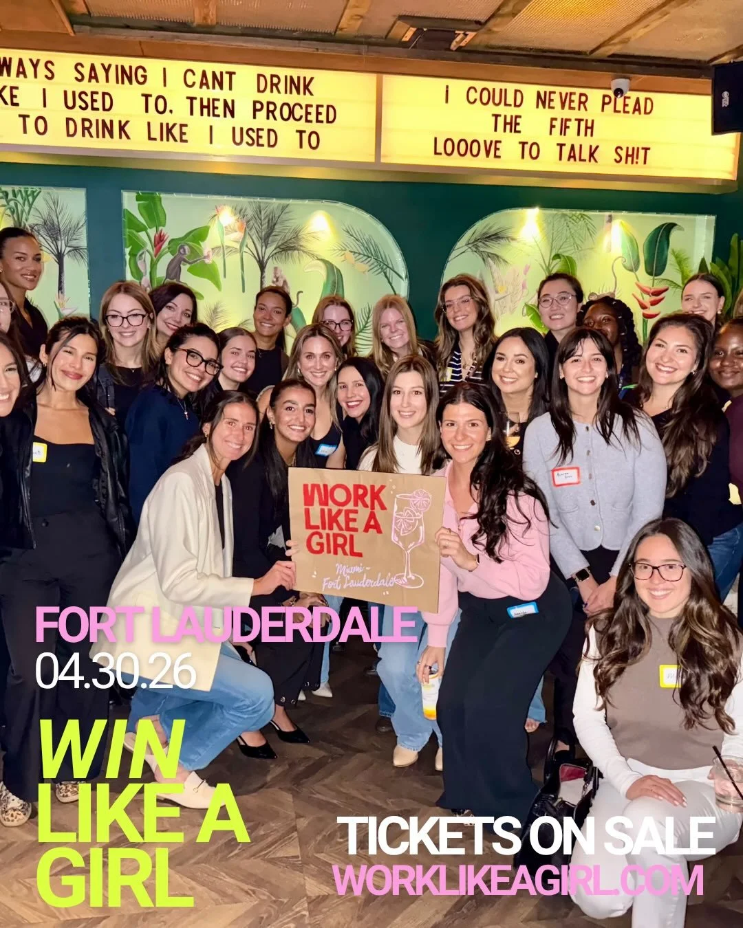 Miami. Ft. Lauderdale. 🌴
April 30th. Let&rsquo;s go. 🎉

Win Like A Girl is in 4 weeks and our Miami chapter &mdash; one of our fastest growing in the entire country &mdash; is about to have a moment. 🫶🏼 

Get in the room. Hear from women who made