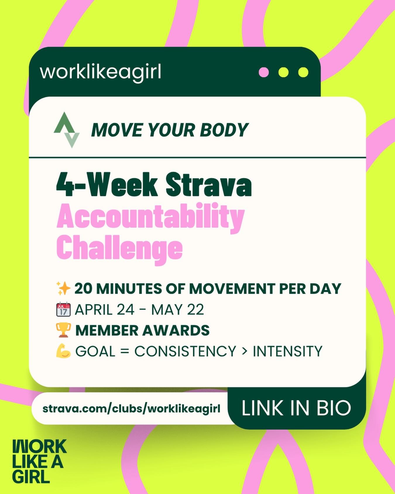 The ladies have spoken in our Health &amp; Wellness Slack channel 🤘🏻

🏃&zwj;♀️ The WLAG 4-Week Accountability Challenge starts Friday. Before anyone panics, this is not a fitness influencer bootcamp 😂

No Olympic trials.
No Beep tests (IYKYK)
No 