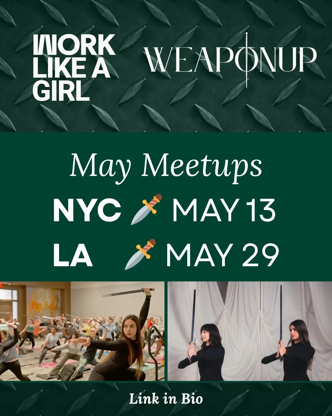 Graceful Warrior (n.) One who moves with power and purpose &mdash; embodying strength through elegance, and presence through discipline.

Sound like you? 🧘&zwj;♀️🗡️

WLAG is heading to @theweaponup tour in NYC and LA this May. Each event is a 45-mi