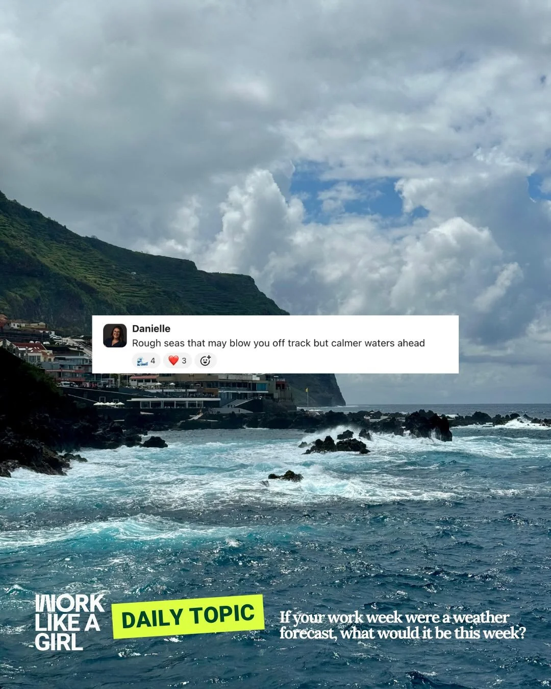 Kea gave us our hump day Daily Topic and the forecast is everything. ⛅🌪️☀️

If your work week were a weather forecast, what would it be this week?

Drop your report in the comments &mdash; we want to know if you&rsquo;re coast-to-coast sunshine ☀️ o