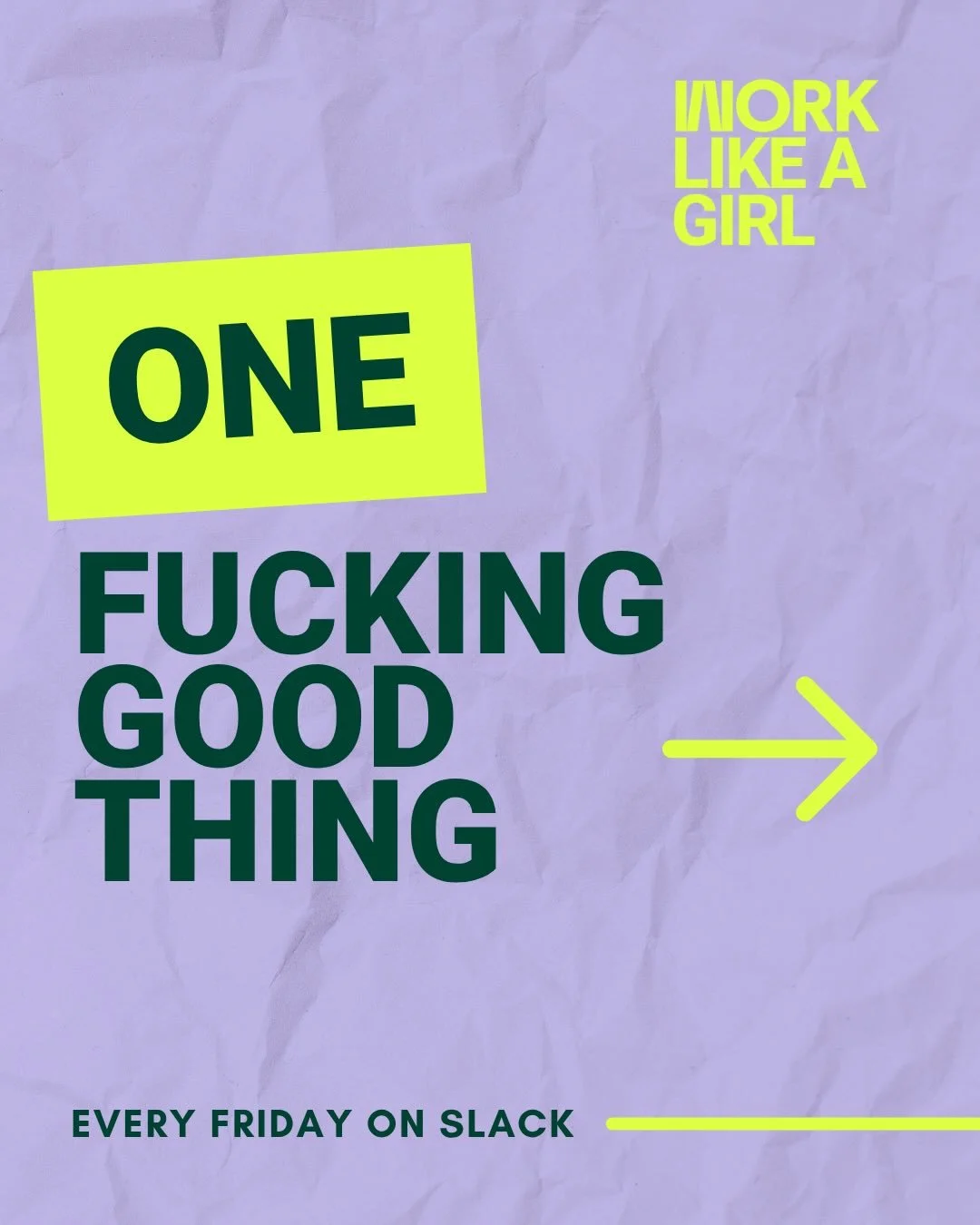 Before we slam our laptops shut for the long weekend, we wanted to celebrate One F*cking Good Thing&trade;.

New job. Promotion. New Music Friday. A cancelled meeting. The list is endless. ✨

Drop your One F*cking Good Thing in the comments and have 