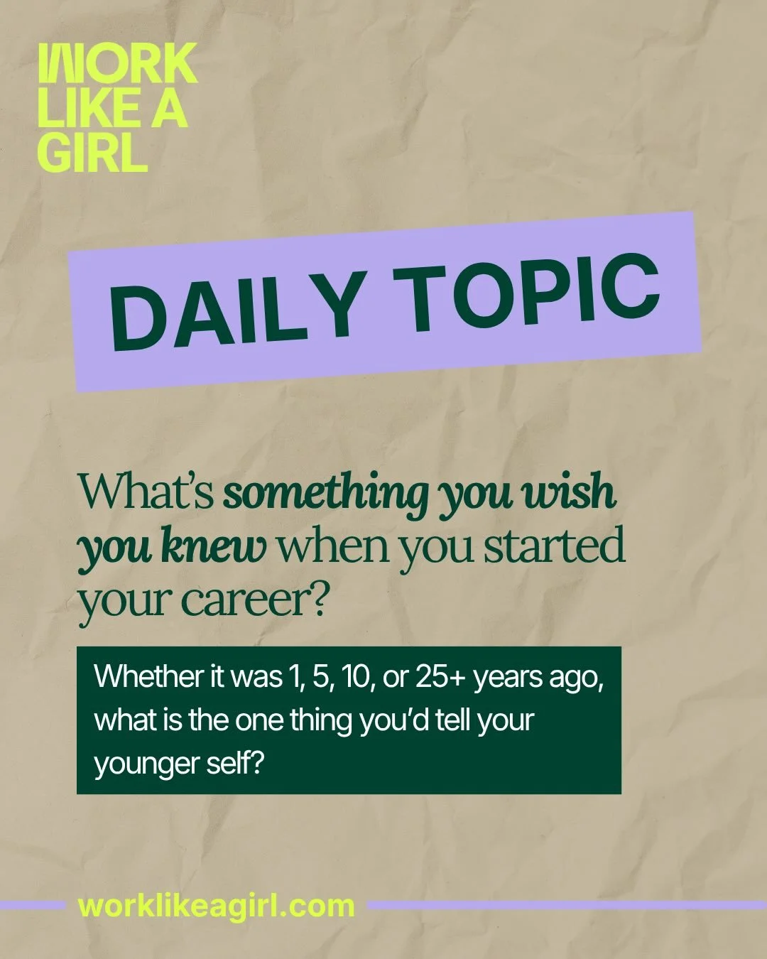 We all have that one piece of advice we wish we knew when we were first starting our career! 😅 

&ldquo;Don&rsquo;t get too drunk at events.&rdquo; Is certainly top of the list! @erika 😂🫣

What do you wish your younger self knew? 👇

#wlag #workli