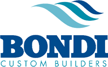Logo of Bondi Custom Builders with stylized waves above the company name.