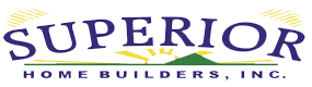 Superor Home Builders, Inc. logo with stylized text and design elements.