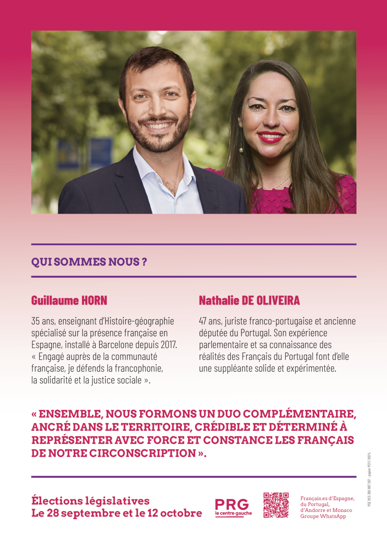 Profession de foi de Guillaume Horn - Candidat PS 5e circonscription des Français de l'étranger