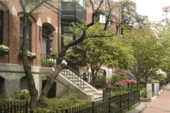 Back Bay brownstone homes in Boston, where All Sorted provides refined home organizing services