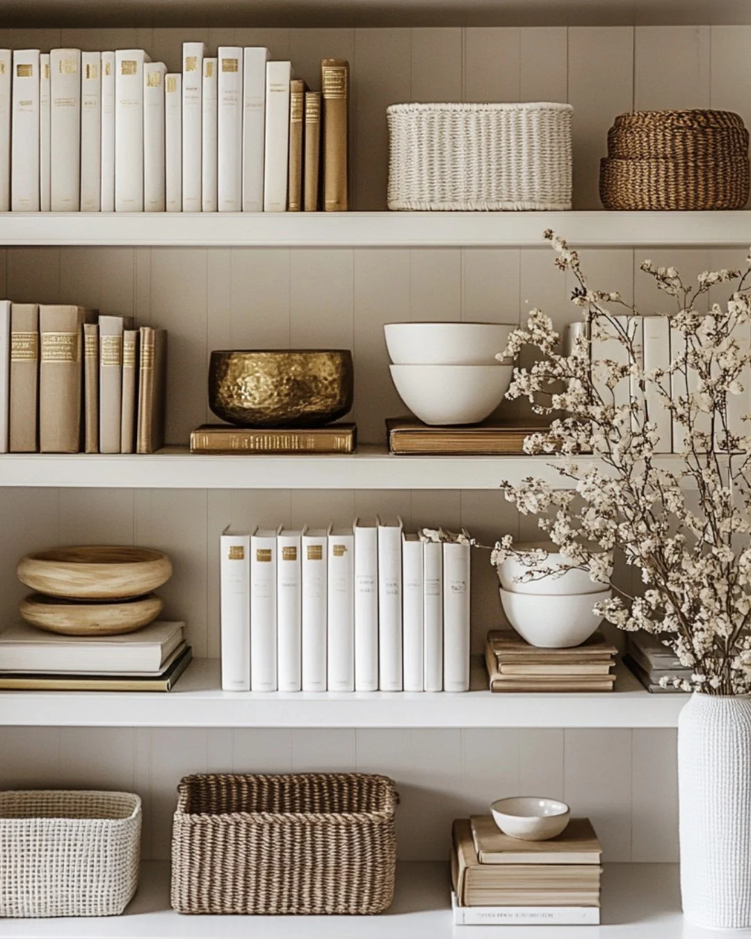 Styled shelving representing thoughtful home organizing for All Sorted clients in Dover.