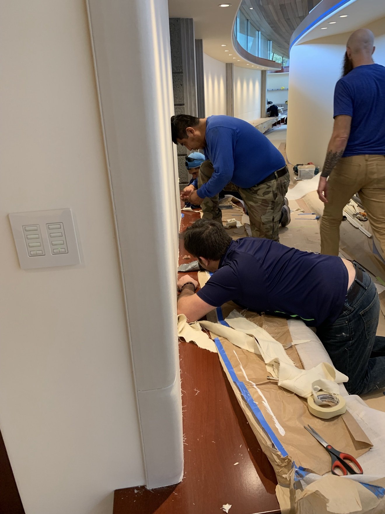 Bow2Stern crew installing Whisper Wall panels