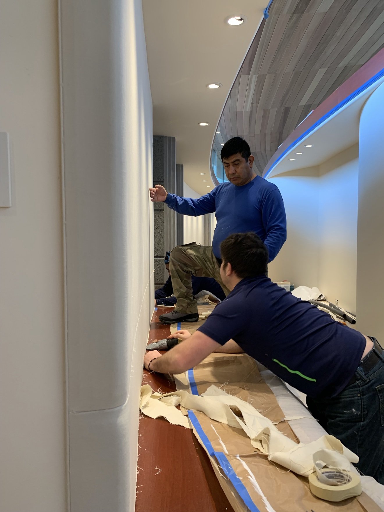 Bow2Stern technician fitting a Whisper Wall panel