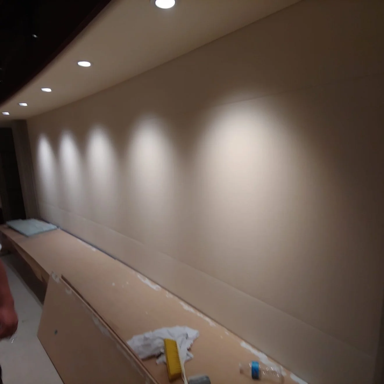 Whisper Wall headliner panels installed in a yacht salon