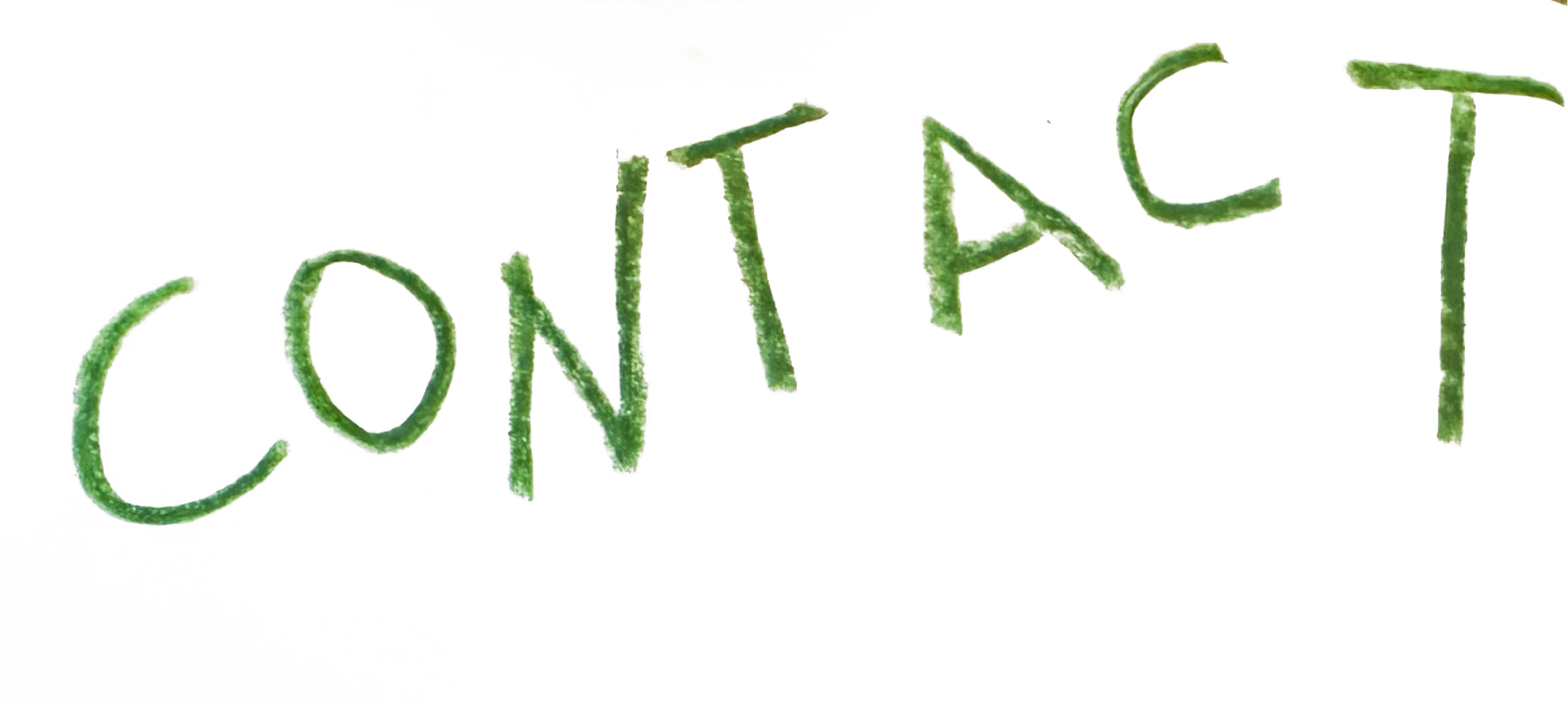 Handmade decorative sign spelling 'CONT' in green glittery letters.