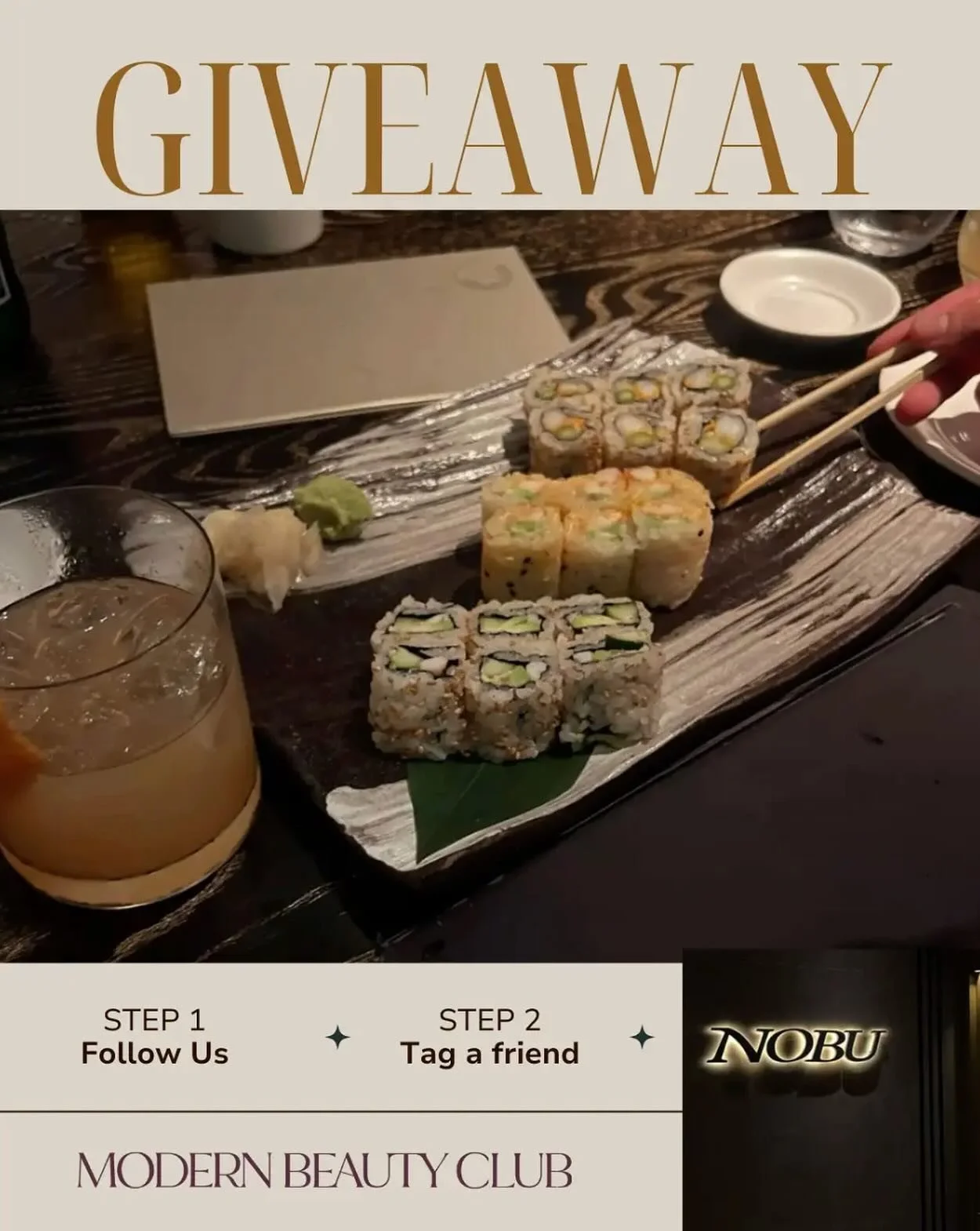 Sushi night on us? 🍣✨ We&rsquo;ve teamed up with our partner @nobuatlanta to give one lucky winner a luxe dinner experience.

Here&rsquo;s how to enter:
1️⃣ Follow @modernbeautyclub
2️⃣ Tag your sushi date in the comments

XTRA entry if you are on o