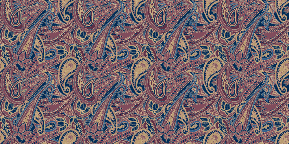 Paisley | Gold, Blue & Burgundy