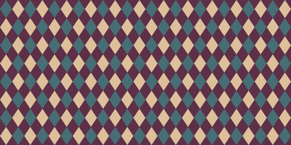 Geometric Pattern Harlequin | Midnight Green, Burgundy & Silver
