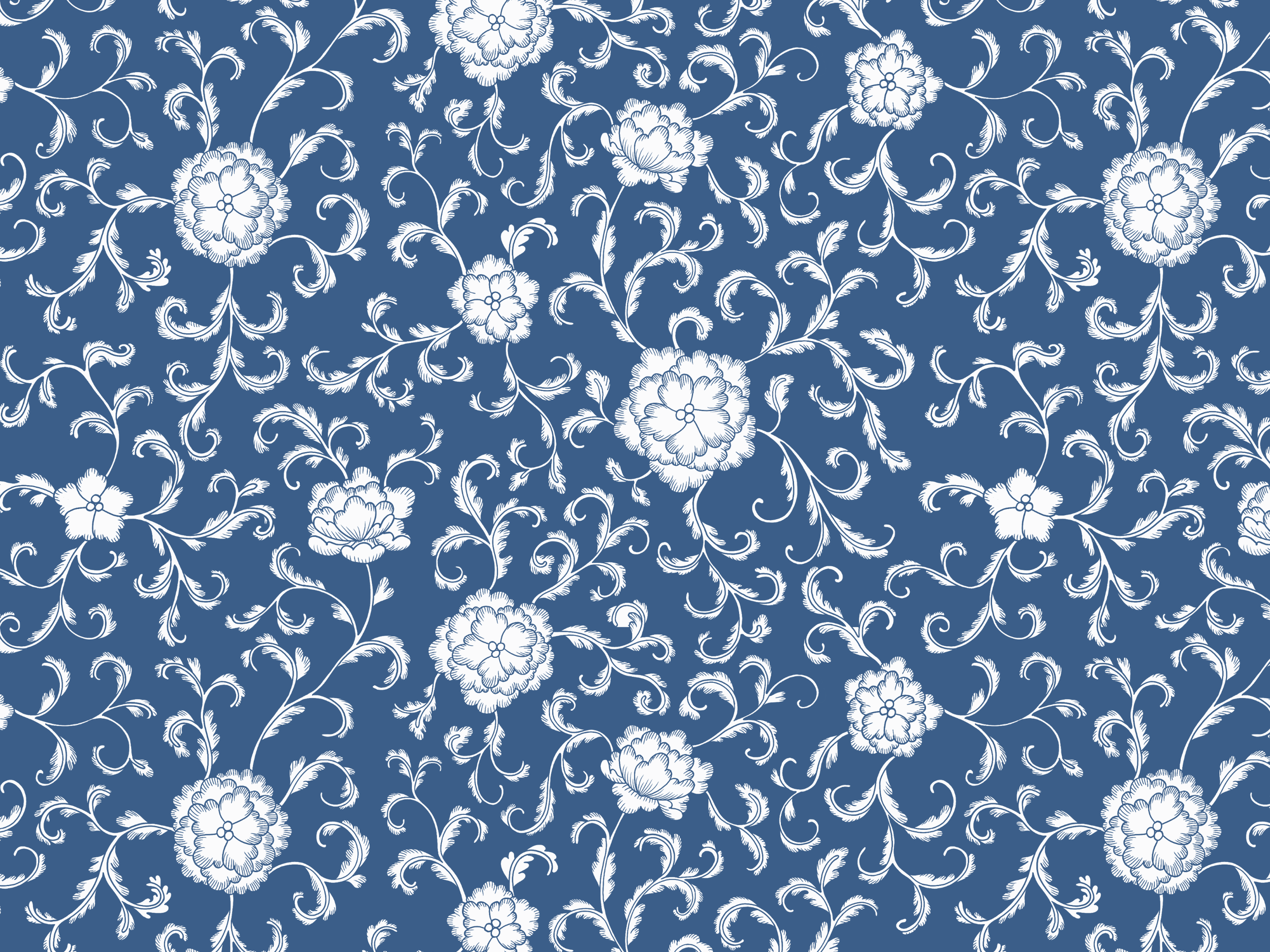 Hand-drawn chinoiserie ginger jar pattern — blue porcelain-inspired surface design available for licensing fabric and stationary