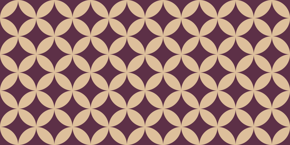 Geometric Pattern Simple Overlapping Circles | Burgundy & Gold