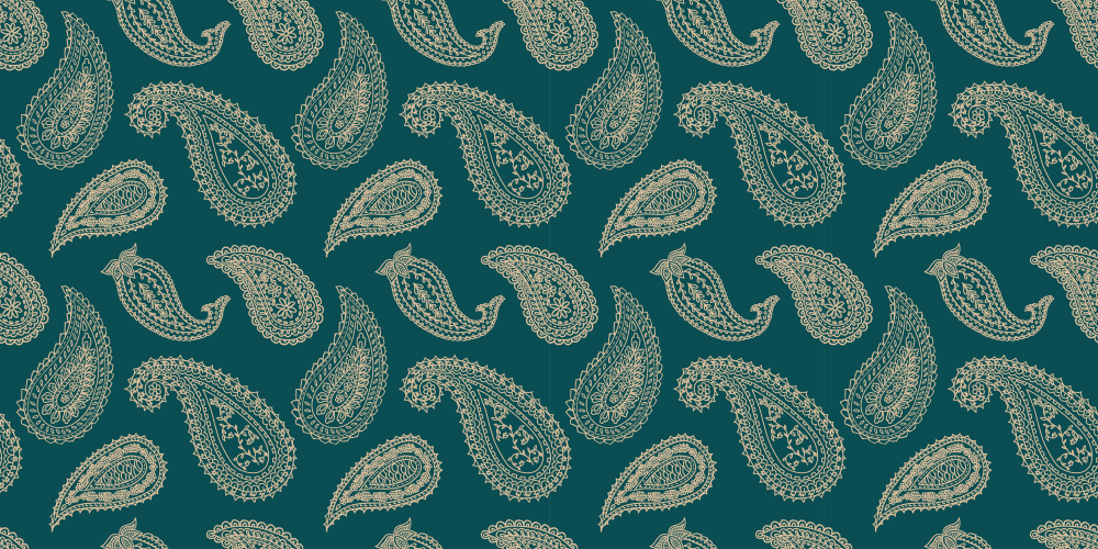 Paisley | Gold & Midnight Green