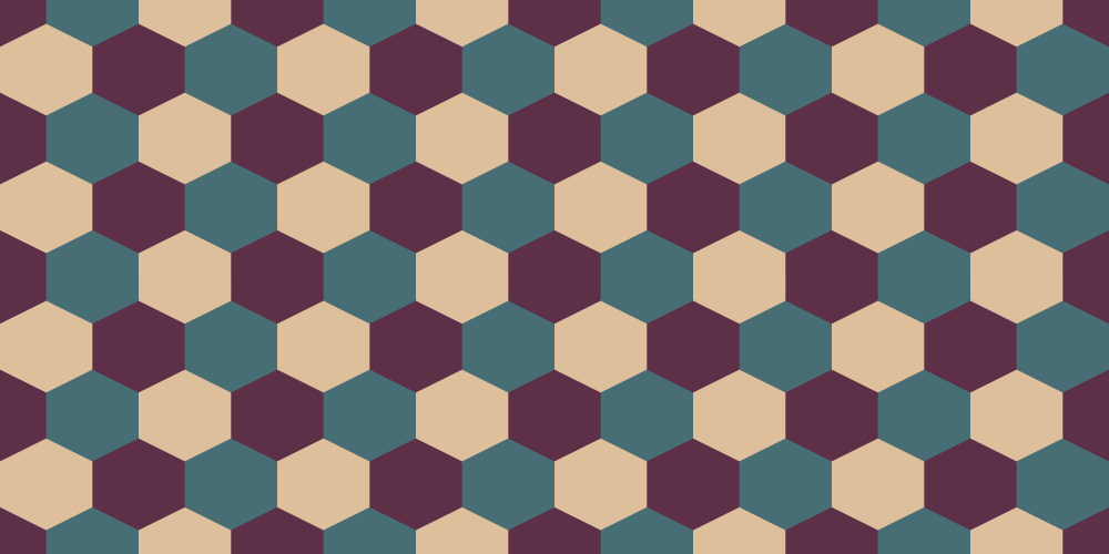 Geometric Pattern Hexagons | Midnight Green, Burgundy & Gold