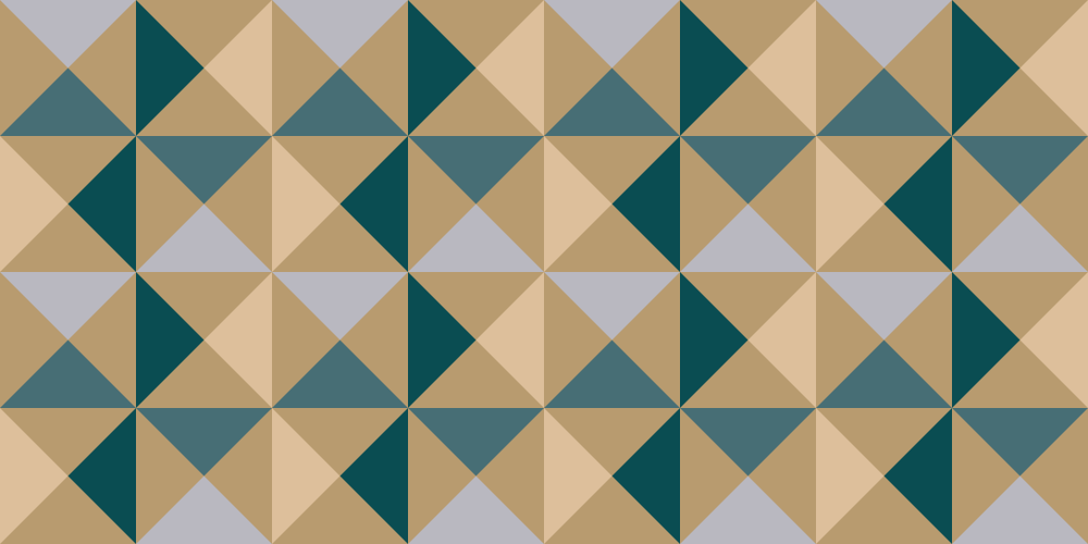 Geometric Pattern Triangles | Midnight Green, Gold & Silver