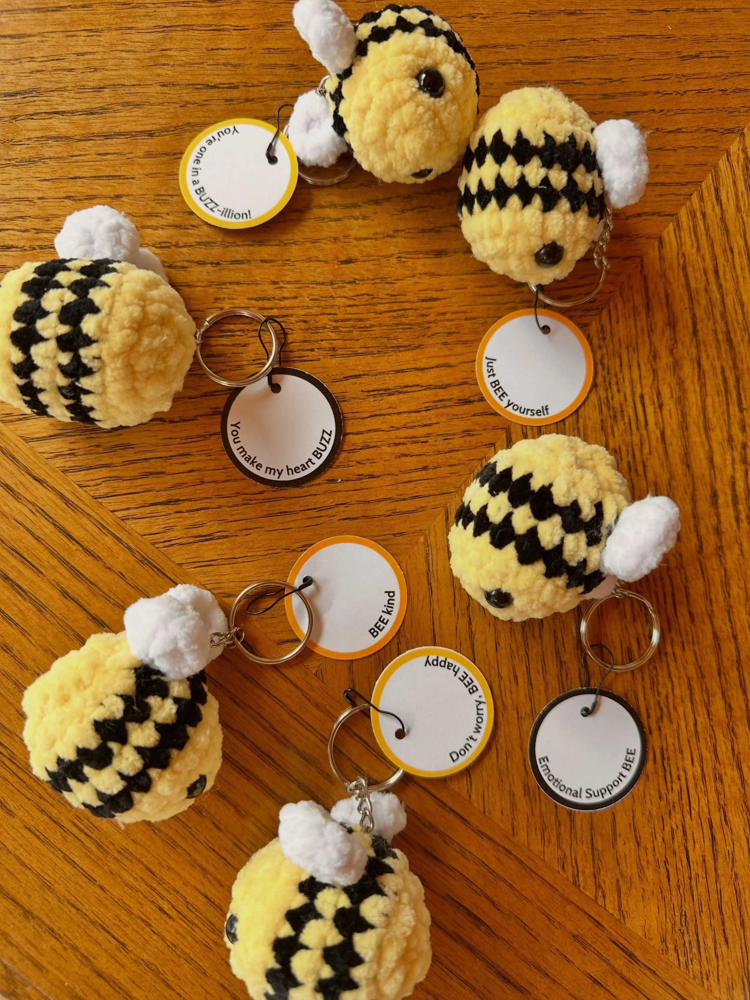 Support/punny keychains for the craft show coming up this weekend!! 

#crochet #keychain #handmade #plush