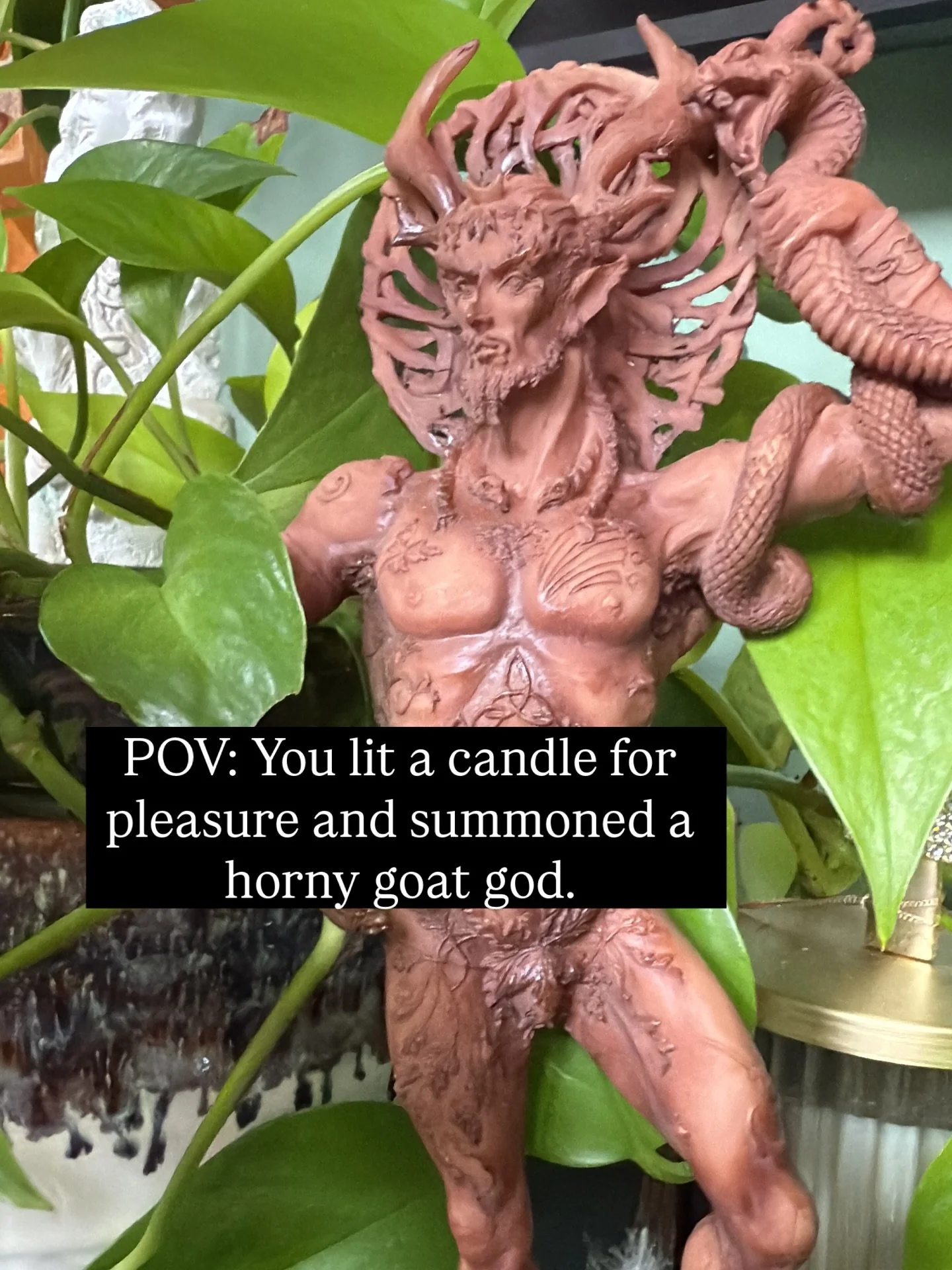 🔥 Ever had a deity slide into your meditations like &lsquo;hey bestie&rsquo;? Tell me who! 

Pan kept showing up until I stopped pretending it was coincidence. Showed up in all my meditations like: &ldquo;Hey babe, your magic&rsquo;s missing me.&rdq