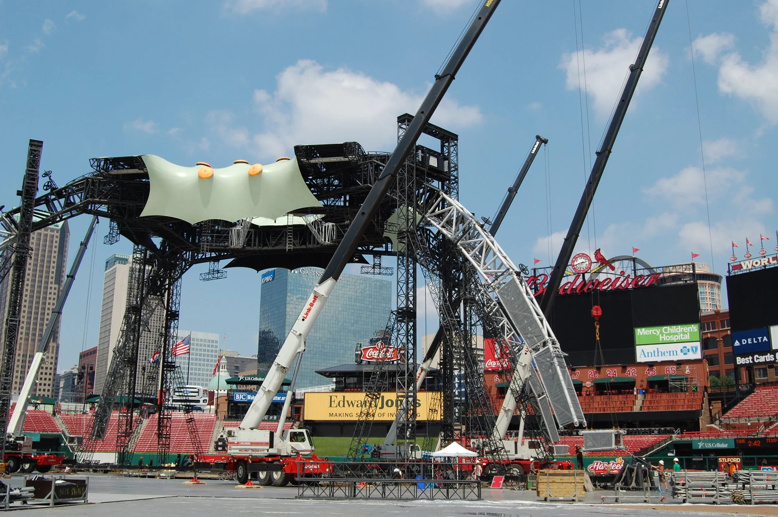 U2 Concert build out at Busch. 24-hour shift to strip and relay sod after the concert. The crew really put in work for this one.