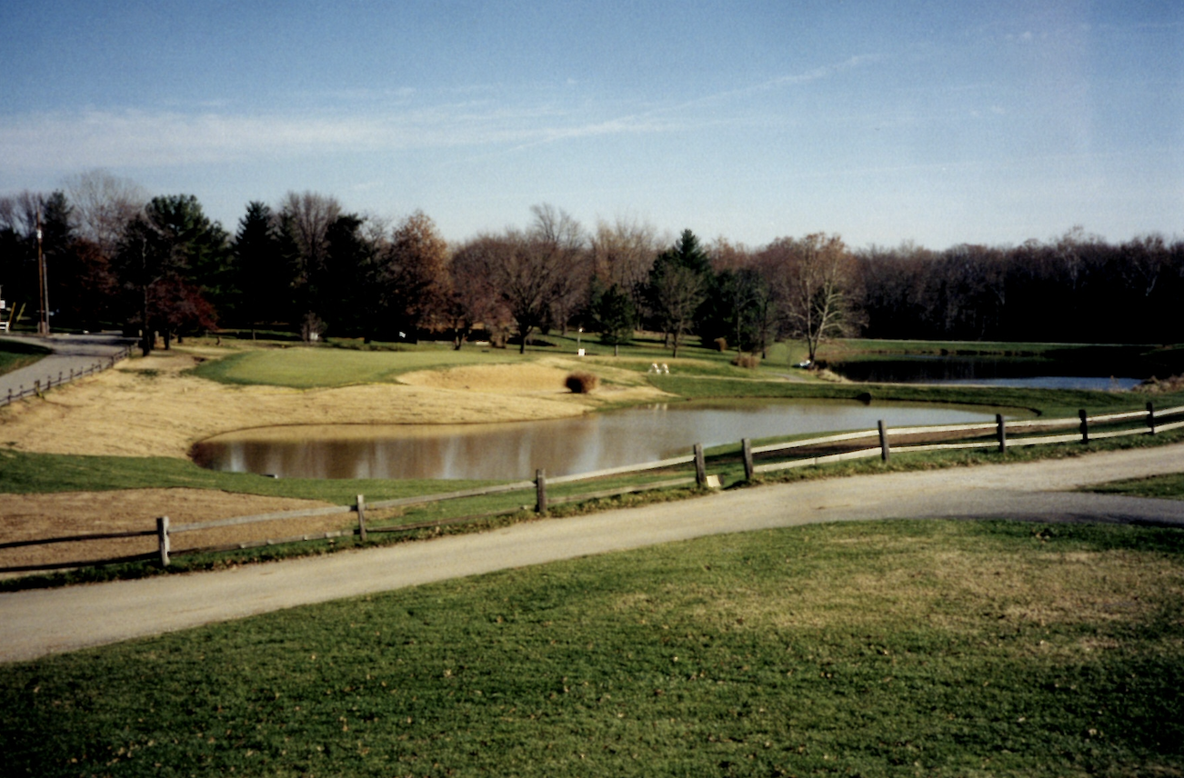 Hole no. 2 lake at Clinton Hills Golf Course - miss it!