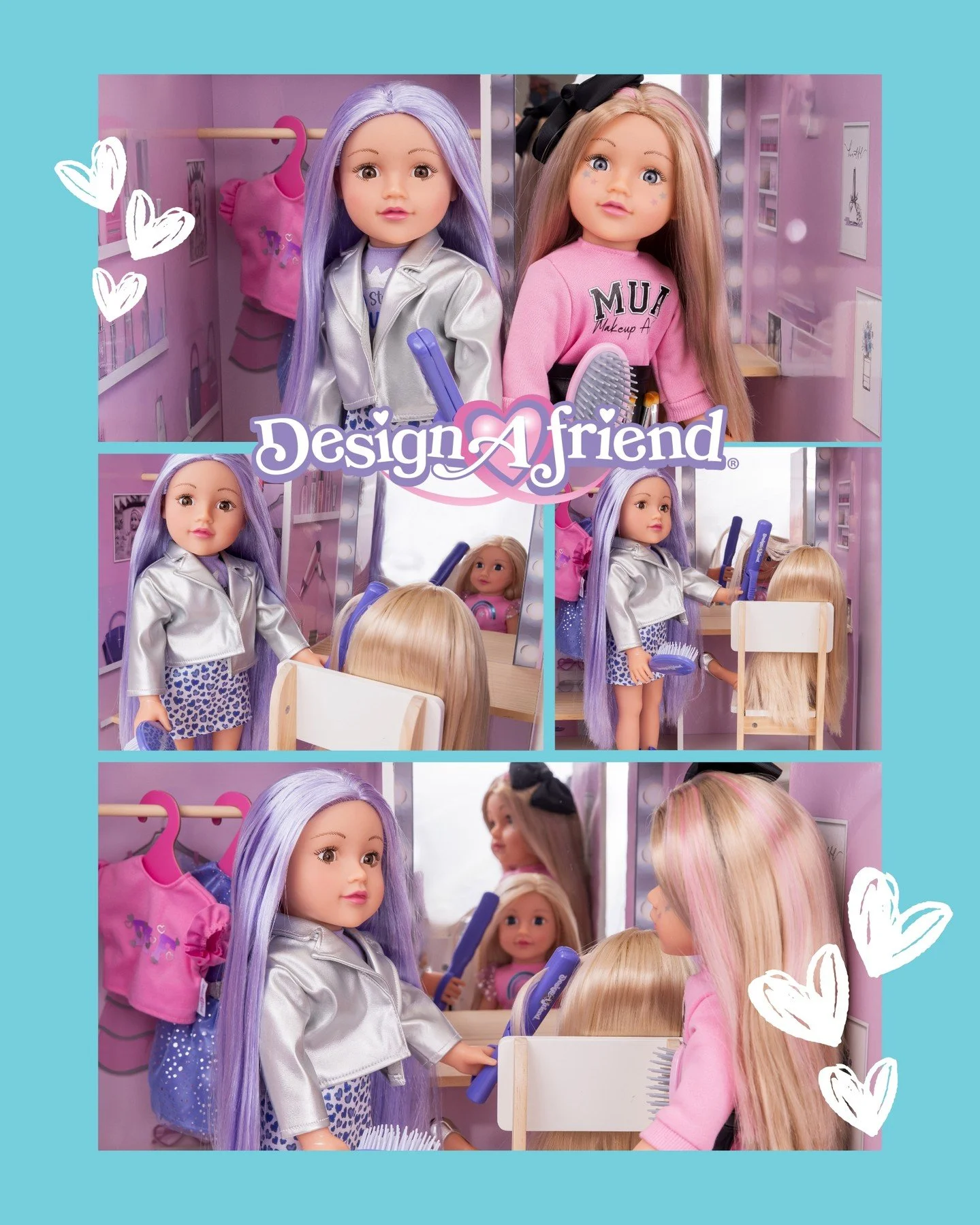 DesignAfriend is where friendship meets imagination! 💕

#designafriend #dollphotography #fashiondolls #dolls #dollstagram #18inchdolls #americangirldoll #dollaccessories #roleplay #imaginaryplay #dollplay #learnthroughplay #pretendplay #toys