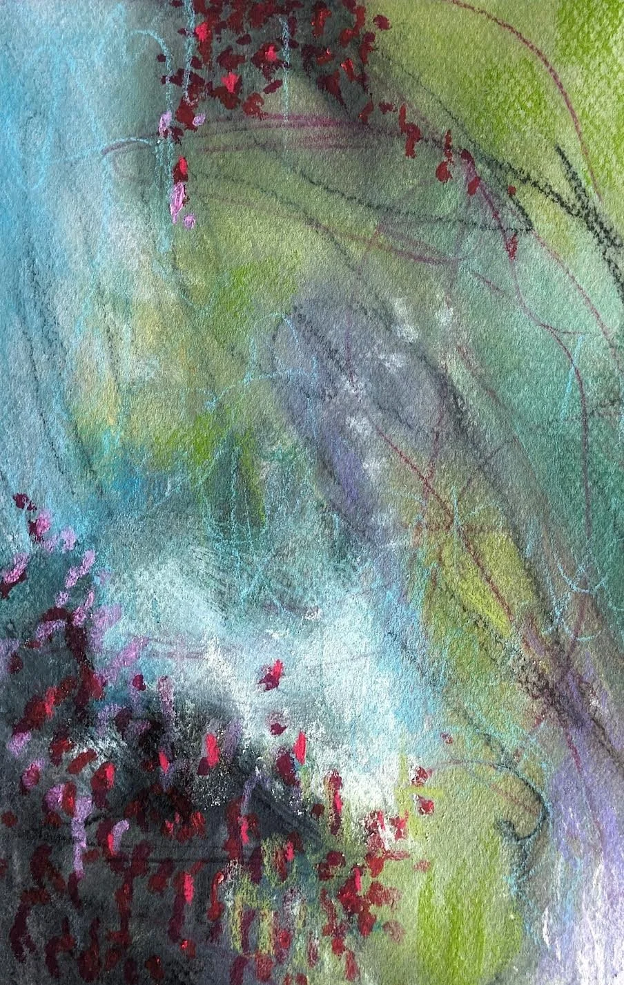 Winter Twilight (private collection) 12"x9", pastel, crayon and charcoal on paper