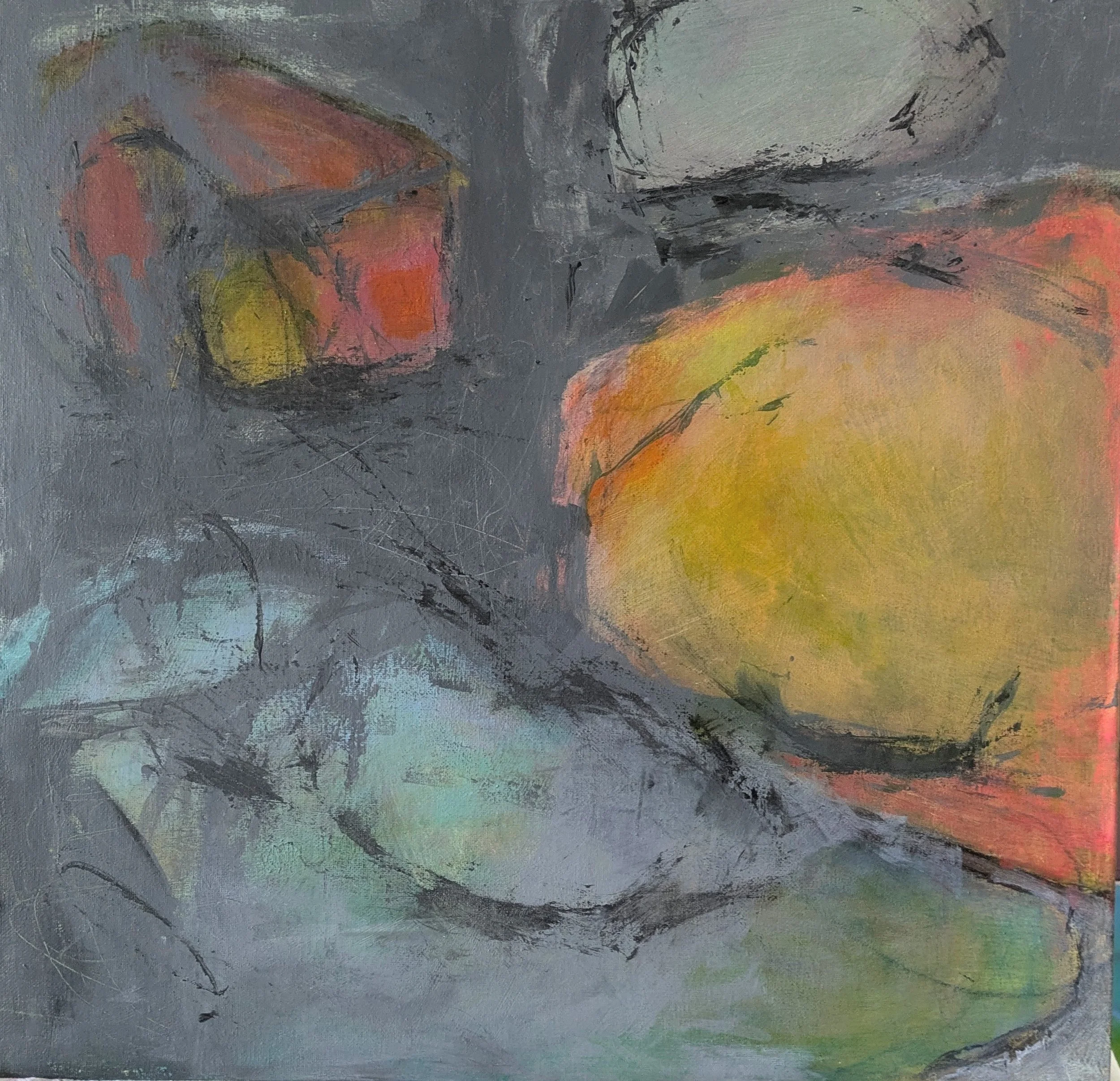 Rising Above Troubled Waters, 20"x20", acrylic and charcoal on canvas. Available.