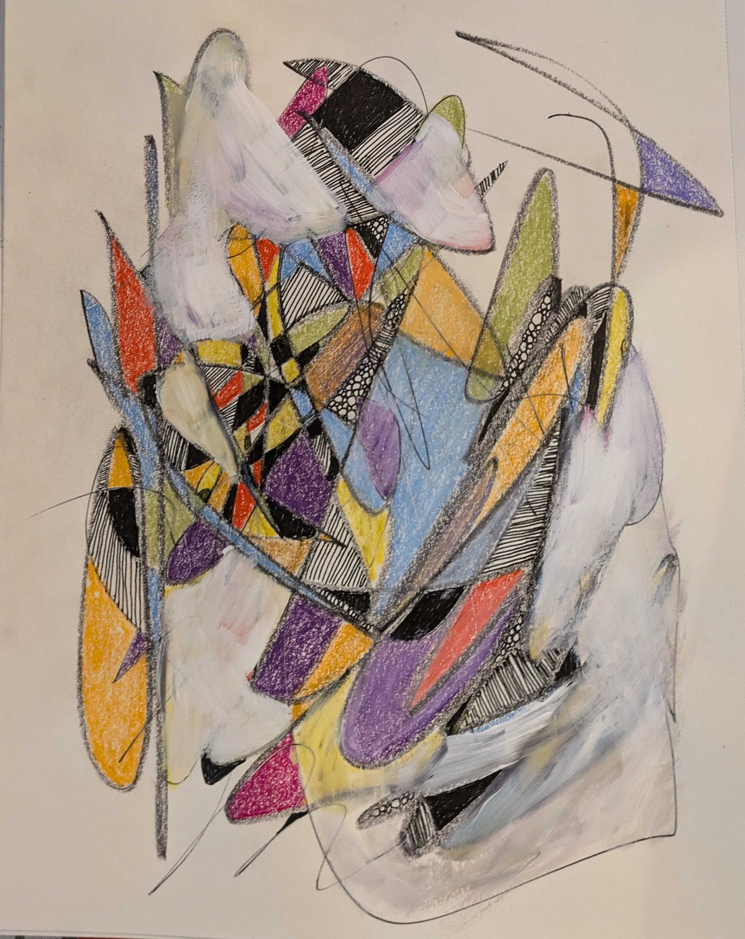 Sketchbook 2, 12"x9", ink, gesso and crayon on paper