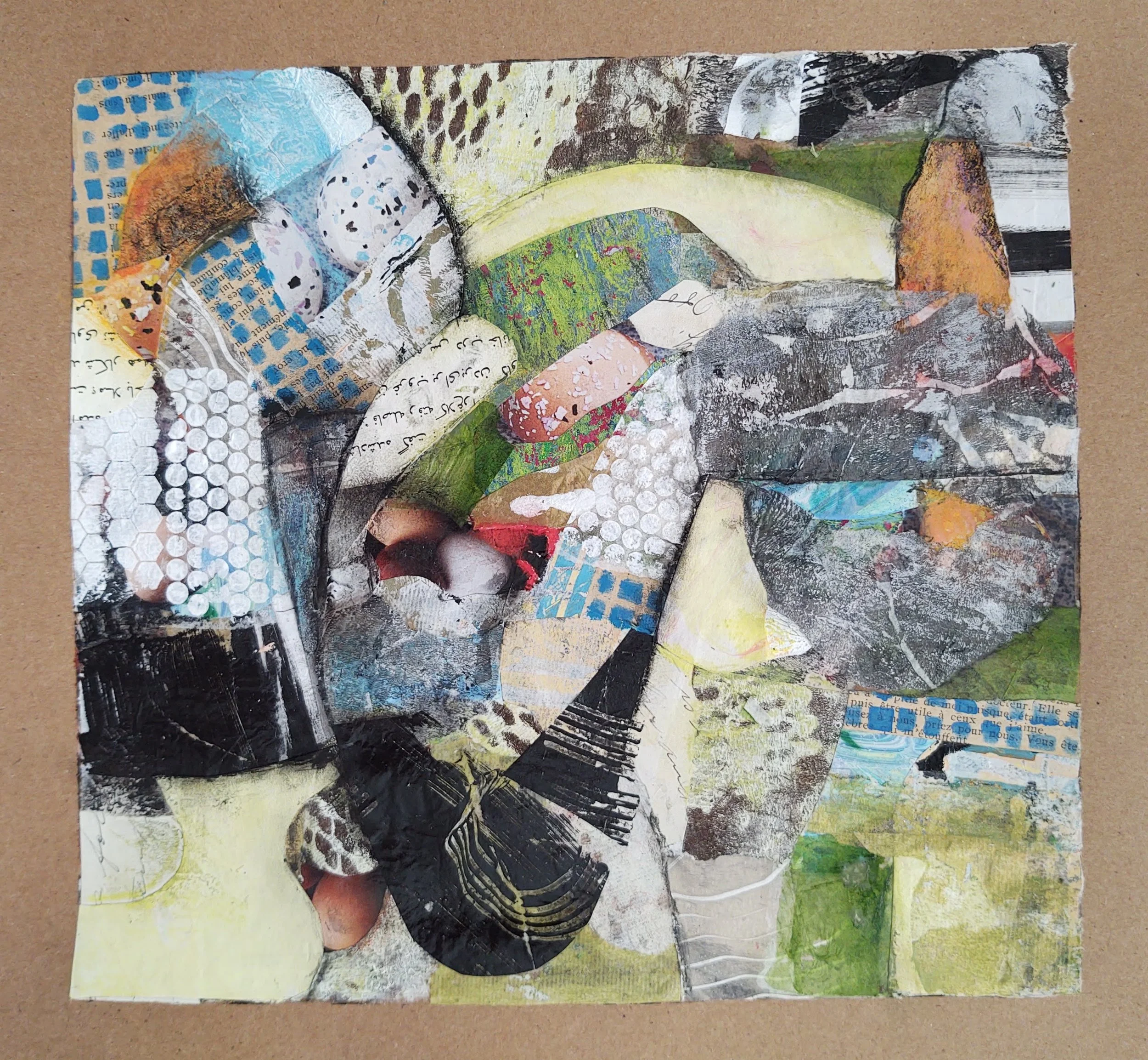 Tender, 12"x12", collage, acrylic and ink on paper