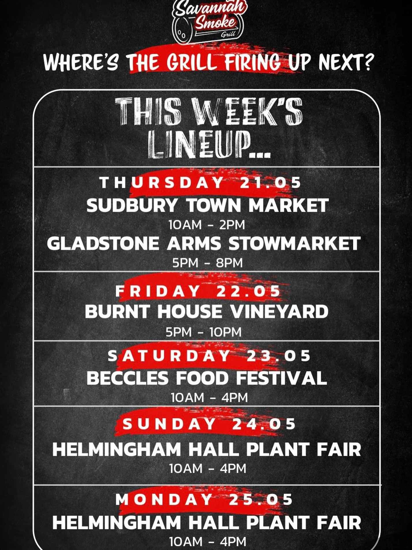 Where to catch the Grill this weekend? ❤️🔥

#suffolk #stowmarket #essex #norfolk #eventcater