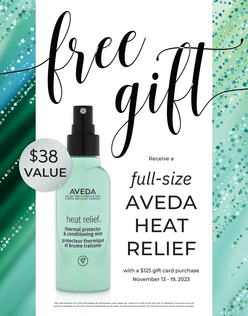 Free Full-Size AVEDA Heat Relief with Gift Card Purchase