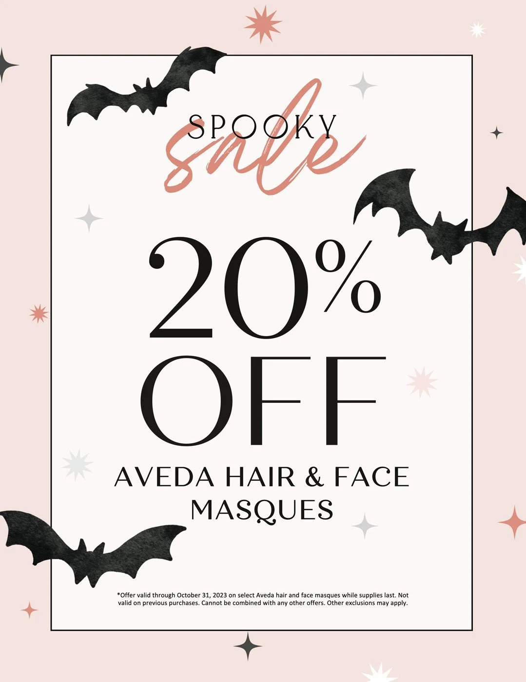 Spooky Sale! 20% Off AVEDA Hair and Face Masques 🎃