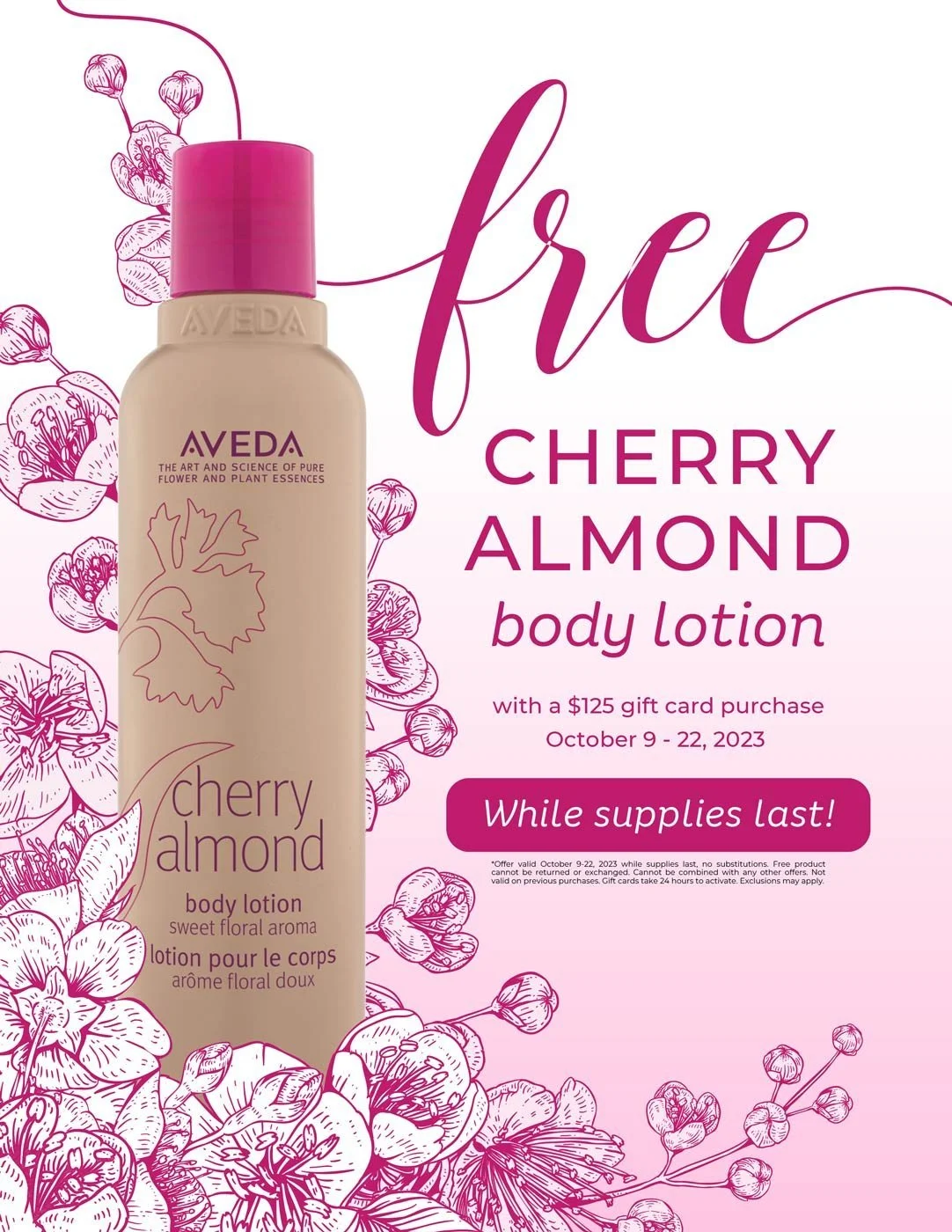 FREE Cherry Almond Body Lotion with Gift Card Purchase! 💕
