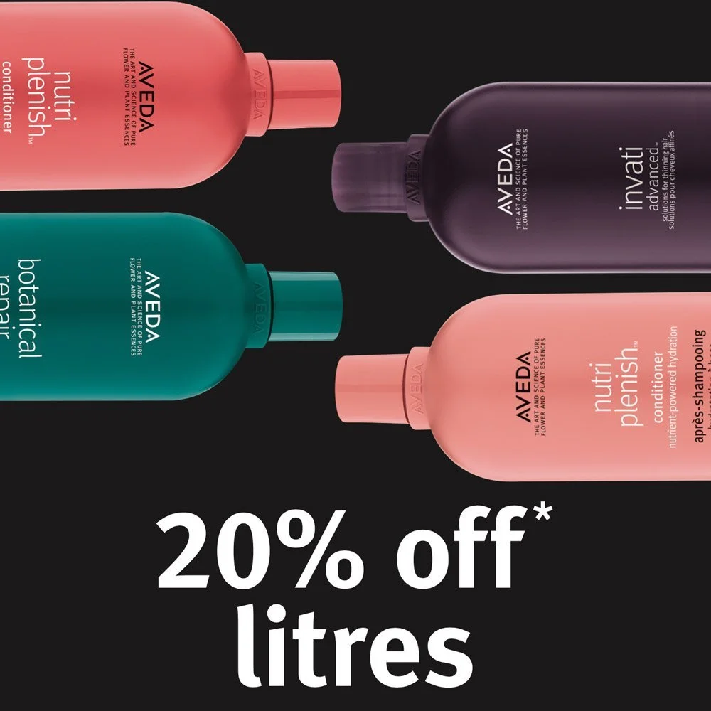 AVEDA Litre Sale - 20% Off!