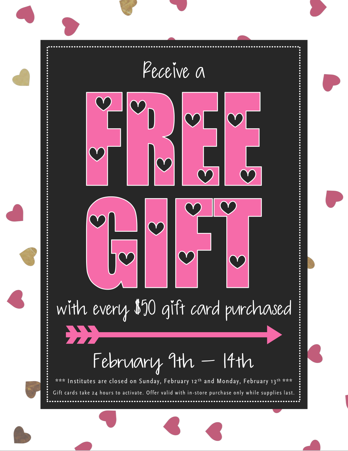 Receive a Free Gift with Every $50 Gift Card Purchased