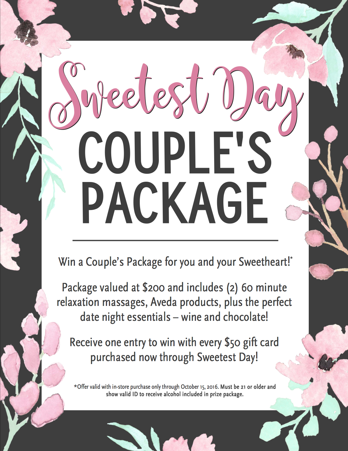 Win a Couple's Package for You and Your Sweetheart!