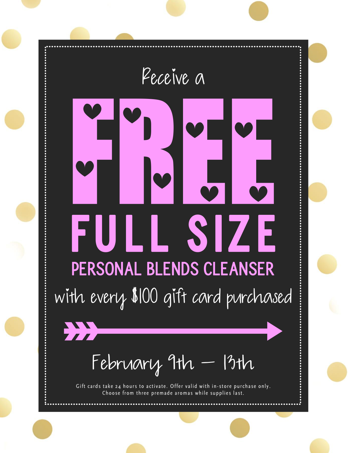 Receive a FREE Full Size Personal Blends Cleanser with every $100 Gift Card